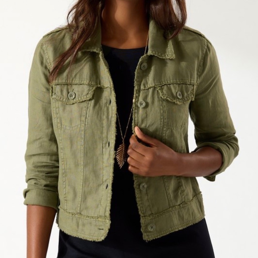 Tommy Bahama Two Palms Linen Raw-Edge Jacket